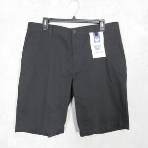 Dockers Perfect Short Mens 34 Black Classic Fit Cotton Chino Shorts Water Less